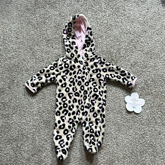 Baby girl hooded fleece jumpsuits - Picture 4 of 6